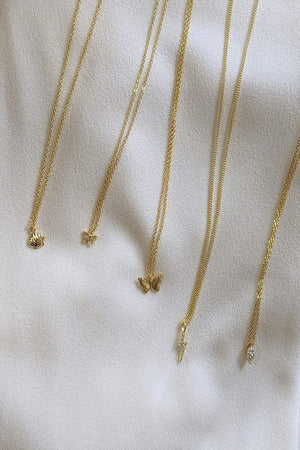 18K Gold Plated Delicate Charm Gold Necklaces | Tiny Pendant Layering Chain