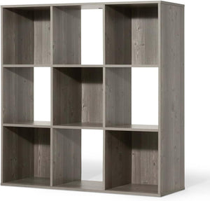 Sturdy Room 11-Inch Cube Storage Organizer Shelf, with Thick Exterior Edge, Rustic Grey Oak