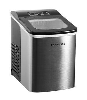 Compact Countertop Ice Maker, Makes 26 Lbs. Of Bullet Shaped Ice Cubes Per Day, Silver Stainless