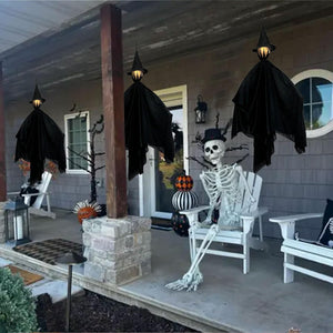 Hanging Witch Decorations with LED Light 3pcs, Spooky Lighted Props Halloween Witches