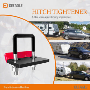 Hitch Tightener Anti Rattle Stabilizer for 1.25" to 2" Trailer Hitches Reduce Movement On Hitch Mount Cargo Carrier Bike Rack Boat, RV Accessories, Rubber Isolator, Red&Black