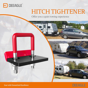 Hitch Tightener Anti Rattle Stabilizer for 1.25" to 2" Trailer Hitches Reduce Movement On Hitch Mount Cargo Carrier Bike Rack Boat, RV Accessories, Rubber Isolator, Red&Black