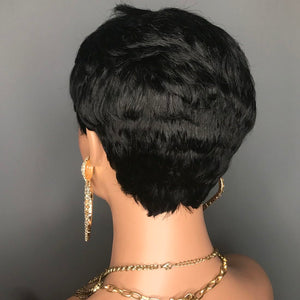 Pixie Cut Wig Human Hair Short Human Hair Wigs for Black Women Short Cut Natural Wavy Wigs