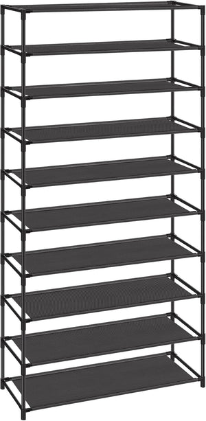 10 Tier Shoe Organizer for Closet Holds Up to 40 Pairs Shoes and Boots, Shoe Shelf with Metal Frame