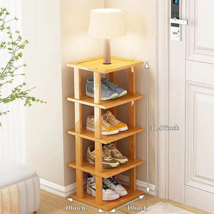 5Tier- Vertical Shoe Rack for Small Spaces, Tall Narrow Shoe Rack Organizer