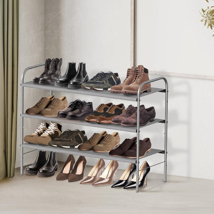 3-Tier Shoe Rack Storage Organizer, Grey