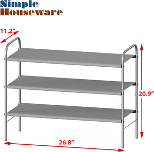 3-Tier Shoe Rack Storage Organizer, Grey