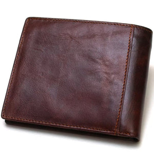 Genuine Leather Mens Wallet ZIPPER Coin Purse Vintage Retro Style