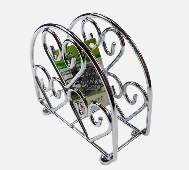 Gauge Steel Napkin Holder with Chrome Coating, Silver