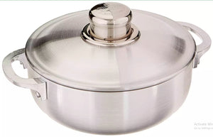 Aluminum Caldero Sauce Pot With Lid 2.0 Quart , Silver