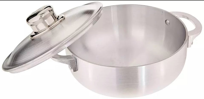 Aluminum Caldero Sauce Pot With Lid 2.0 Quart , Silver