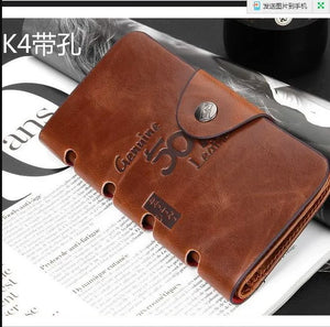 Men's Leather Wallet Bifold ID Card Holder Checkbook Long Clutch Billfold Purse