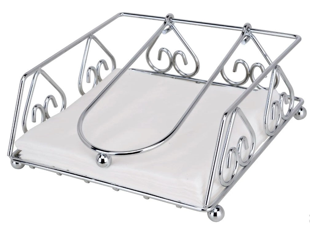 Stainless Steel Napkin Holder, Size 7.5 x 7.5 x 3 Inches, Silver