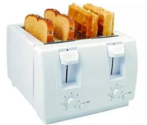 4 Slice Toaster With Wide Slots, 1300 W White