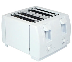 4 Slice Toaster With Wide Slots, 1300 W White