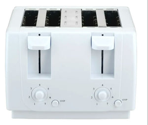 4 Slice Toaster With Wide Slots, 1300 W White