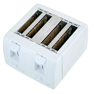 4 Slice Toaster With Wide Slots, 1300 W White