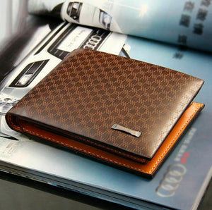 Men's Bifold ID Credit Sim Card Holder Leather Wallet Billfold Purse Slim