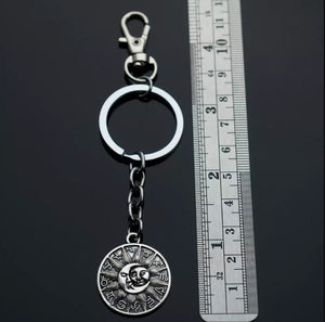 Viking Zodiac Sun Moon Astrology Charm Keychain Yin Yang Pendant Gift Key Chain