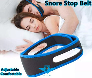 Snore Stop Belt Anti Snoring Cpap Chin Strap Sleep Apnea Jaw Solution, BLUE
