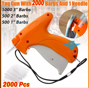 Garment CLOTHING PRICE LABEL TAGGING TAG TAGGER GUN WITH 2000 BARBS 1 Needle