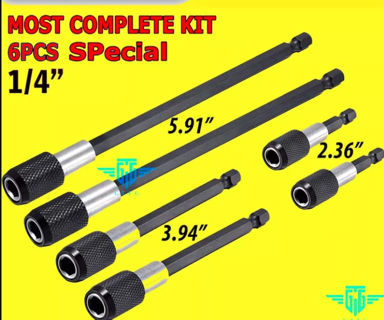 6pcs 1/4 Hex Shank Holder Drill Bit Screwdriver EXTENSION Quick Release Magnetic
