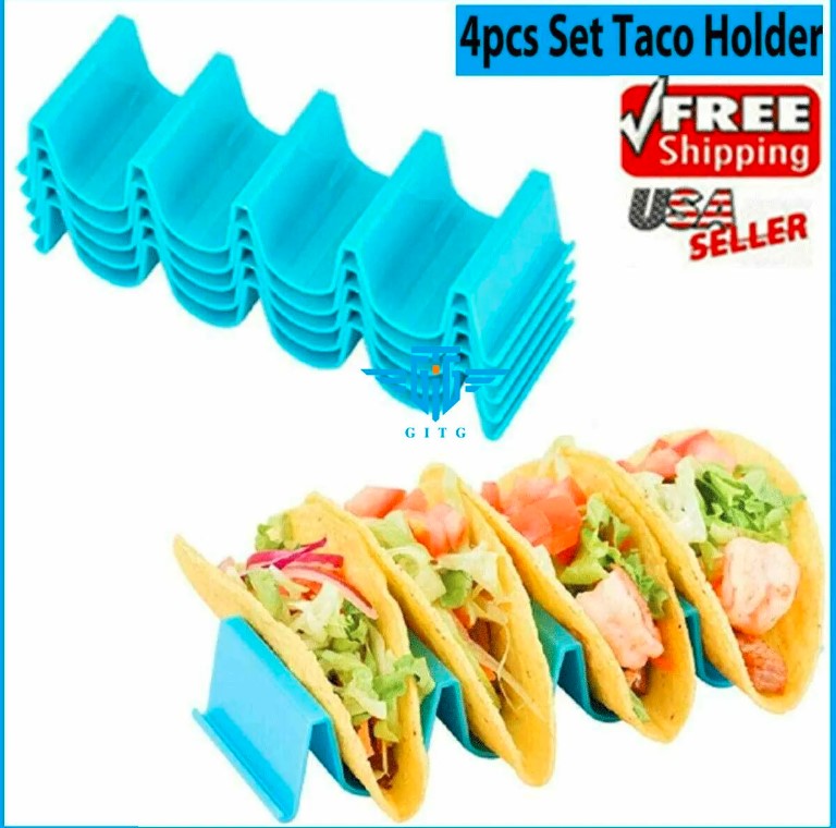 4 Pcs Taco Holder Mexican Food Wave Shape Hard Rack Stand Kitchen Cooking Tool