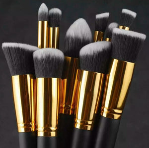 10pcs Makeup Brushes Cosmetic Eyebrow Blush Foundation Powder Kit Set