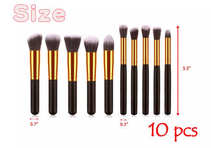 10pcs Makeup Brushes Cosmetic Eyebrow Blush Foundation Powder Kit Set