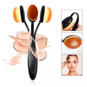 10pc MAKEUP OVAL Bruhes Kit Set Powder Foundation Eyeshadow Eyeliner Lip Brush