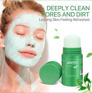 3PCS Green Tea Mask Stick Facial Cleansing Oil Acne Blackhead Control Deep Clean