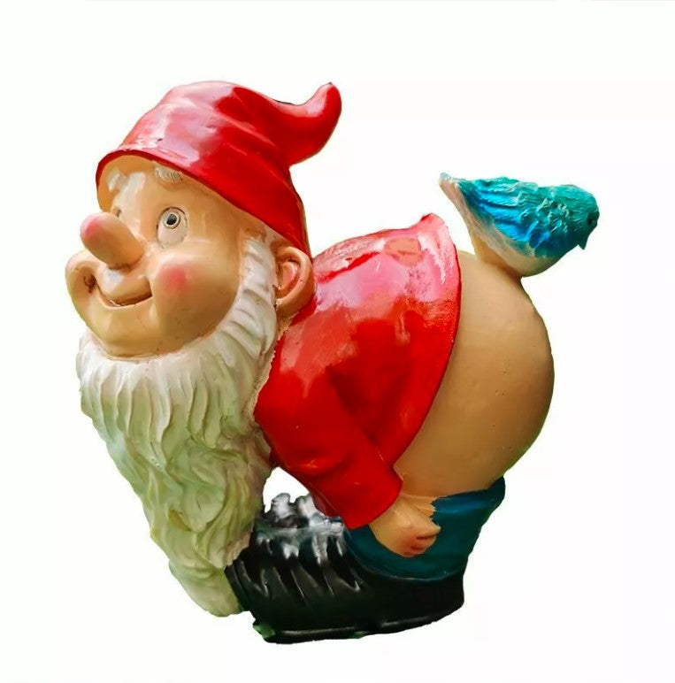Garden Gnome Statue Decor Outdoor Resin Yard Funny Sculpture