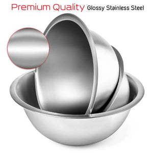 Stainless Steel Mixing Bowls 14 Piece Bowl Set with Measuring Cups and Spoons