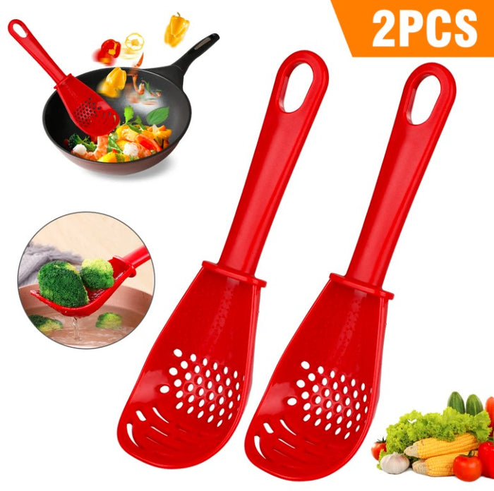 2pcs Cooking Spoon Skimmer Scoop Colander Kitchen Utensils Heat Resistant Gadget