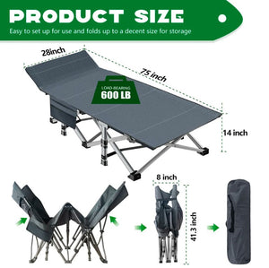 Folding Cot Bed Rollaway Bed With Mattress Carry Bags Rollaway Cot 600 LBS