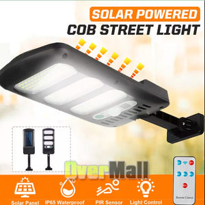 Solar LED Street Light Motion Sensor Remote Control Wall Flood Yard Outdoor Lamp