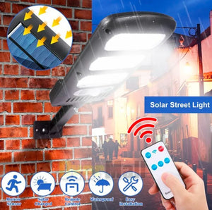 Solar LED Street Light Motion Sensor Remote Control Wall Flood Yard Outdoor Lamp