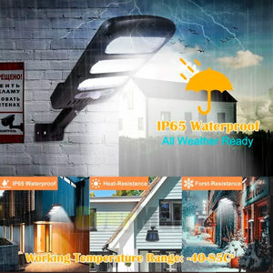 Solar LED Street Light Motion Sensor Remote Control Wall Flood Yard Outdoor Lamp