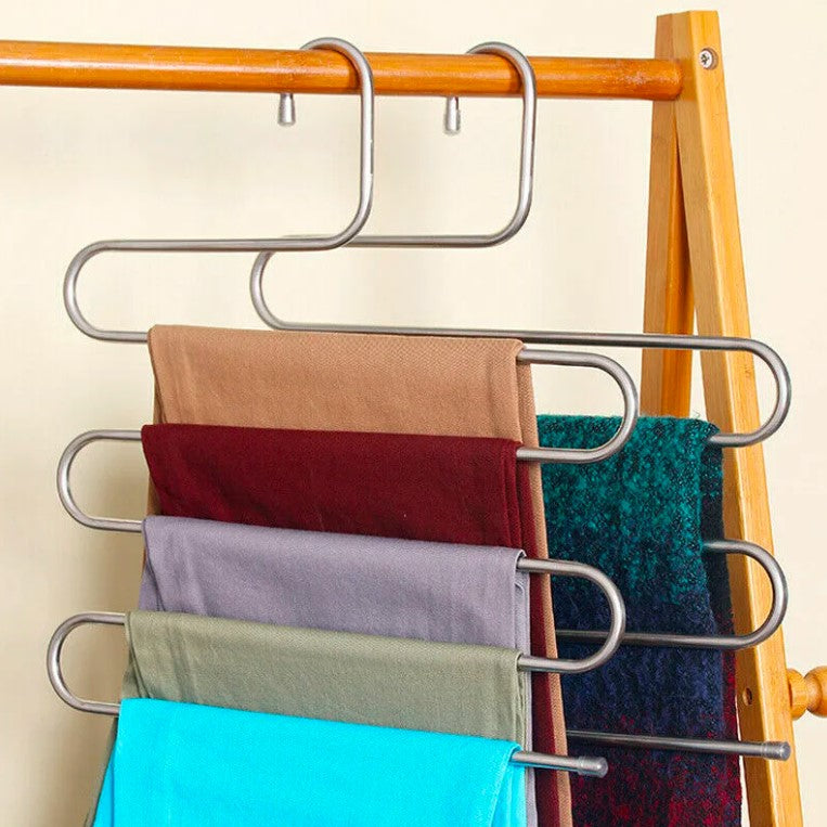 Trousers Hanger 5 Layers S Shape Pants Scarf Hanger Holder Closet Space Saver