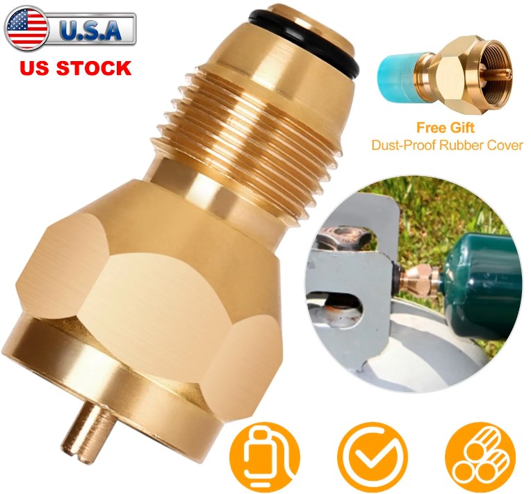 Propane Refill Adapter Lp Gas 1 Lb Cylinder Tank Coupler Heater Bottles Brass