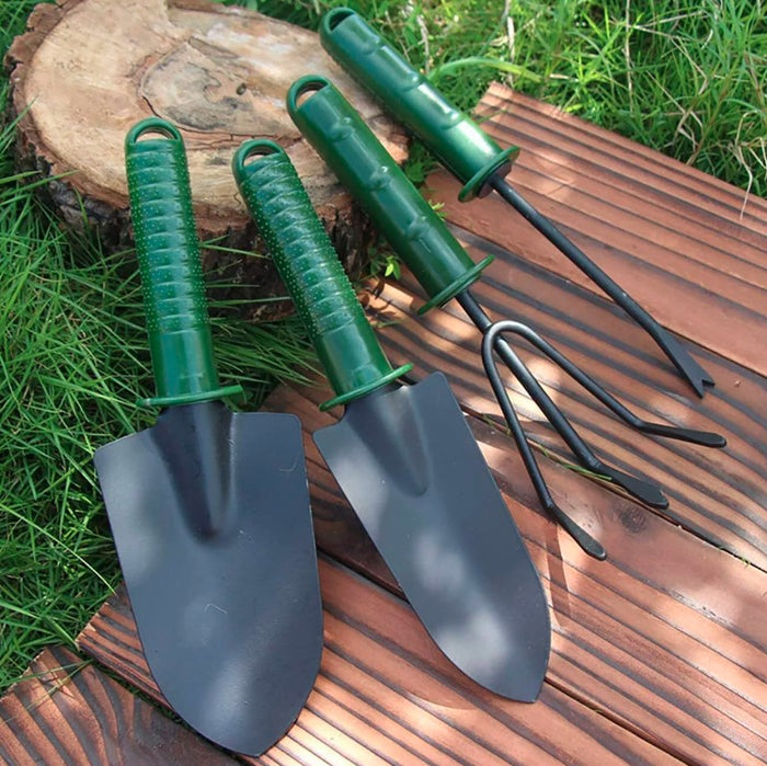 4pcs Garden Tools Set Trowel Rake Shovel Heavy Duty Metal Outdoor Ergonomic