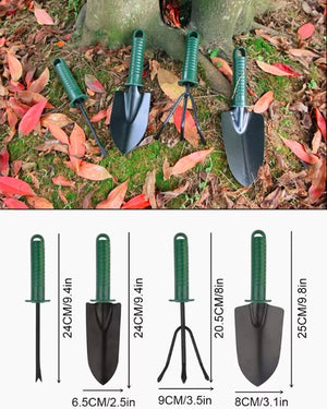 4pcs Garden Tools Set Trowel Rake Shovel Heavy Duty Metal Outdoor Ergonomic