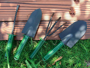 4pcs Garden Tools Set Trowel Rake Shovel Heavy Duty Metal Outdoor Ergonomic