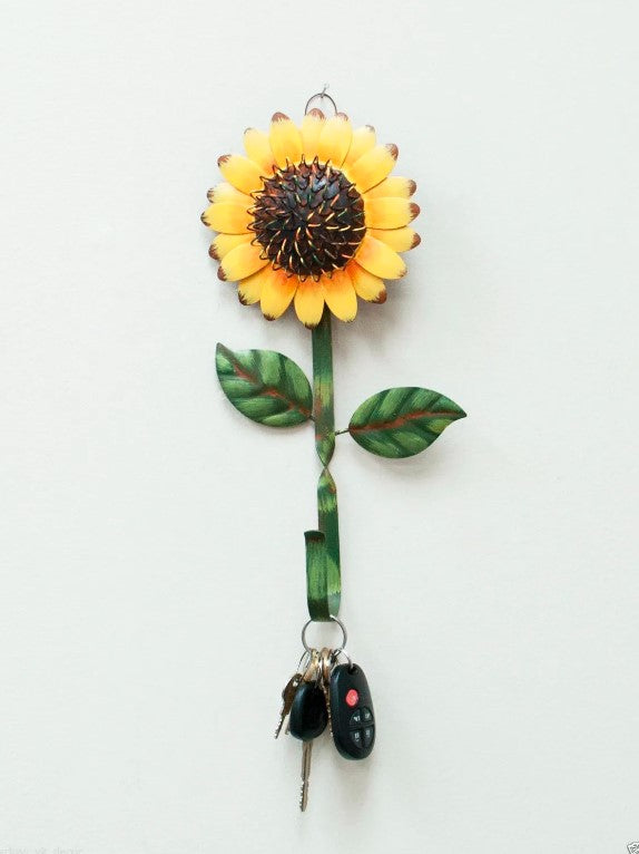 Metal Sunflower Hook Wall Home Iron Kitchen Keys Coats Utilities Decor Hanger