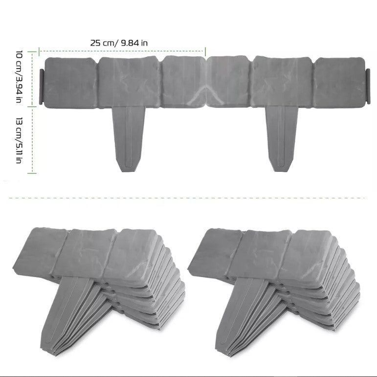 20pcs Home Garden Border Edging Plastic Fence Panel Stone Lawn Yard Flower Bed