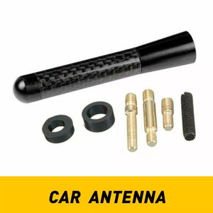 3inches Car Antenna Carbon Fiber Radio FM Antena Black Kit Universal Screw