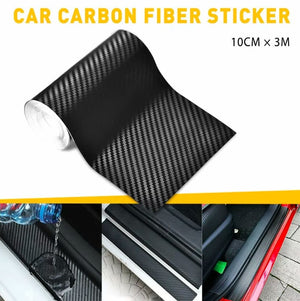 10FT Door Antiscratch Protector Sticker Sill Scuff Cover 5D Carbon Fiber Strip