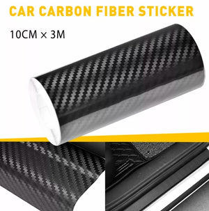 10FT Door Antiscratch Protector Sticker Sill Scuff Cover 5D Carbon Fiber Strip