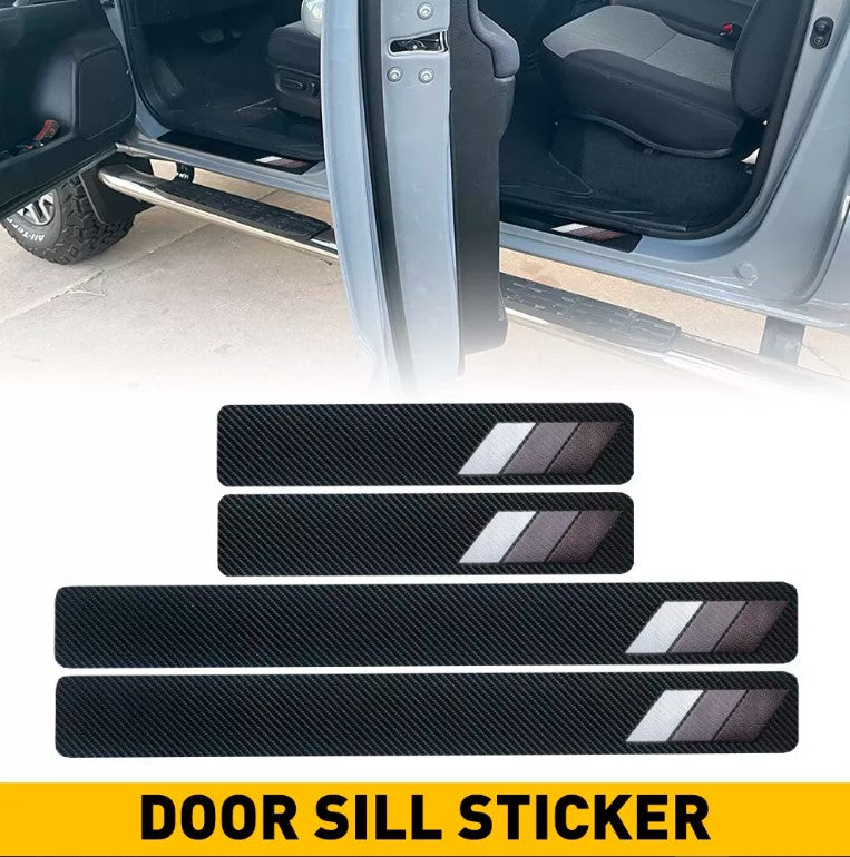 Car SUV Plate Door Sill Scuff Anti Cover Scratch Decal Sticker Protector 4pcs