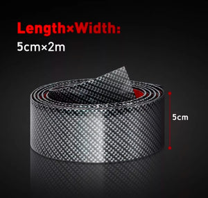 2M Carbon Fiber Car Door Plate Sill Anti Scratch Sticker Scuff Cover Accessories